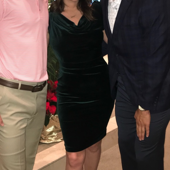 Vince Camuto velvet forest green dress - Picture 3 of 3